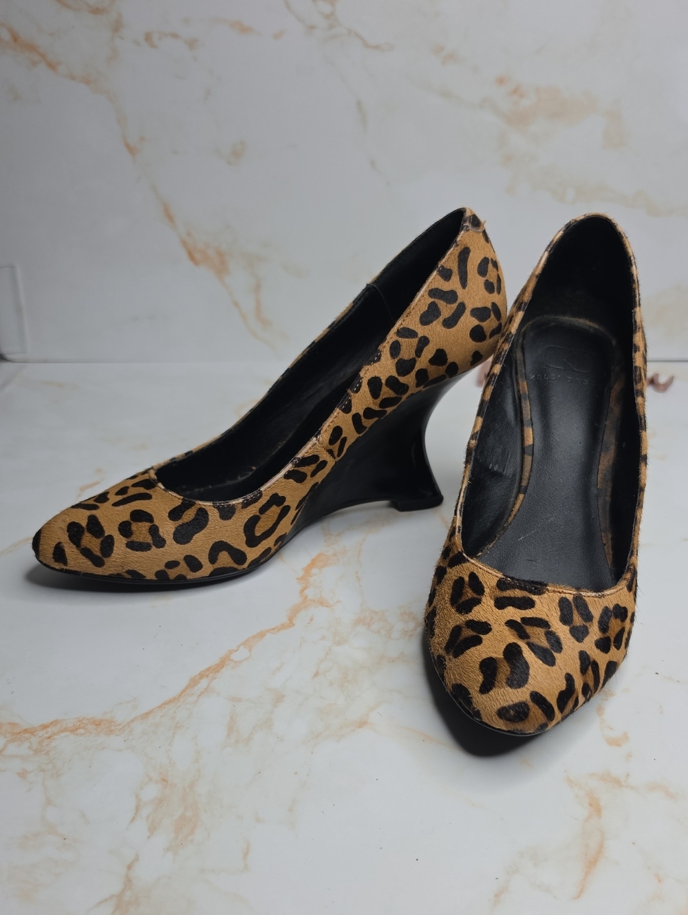 Kelsi Dagger Leopard Print Calf Hair Wedge